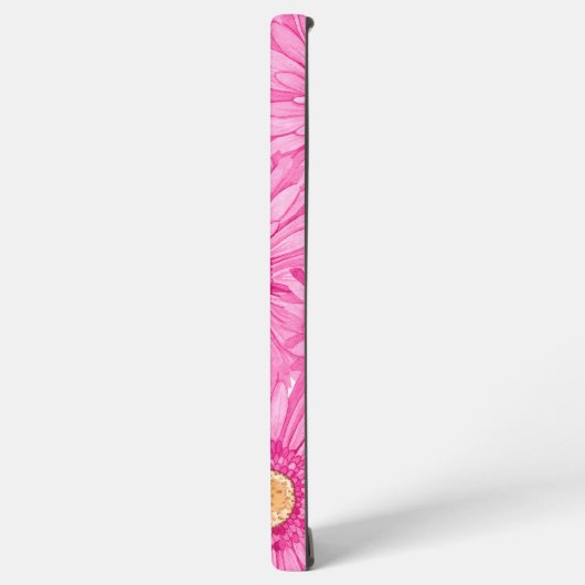 Pink daisy pattern - large samsung galaxyケース (左側面)