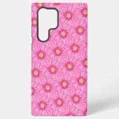 Pink daisy pattern  samsung galaxyケース (裏面)