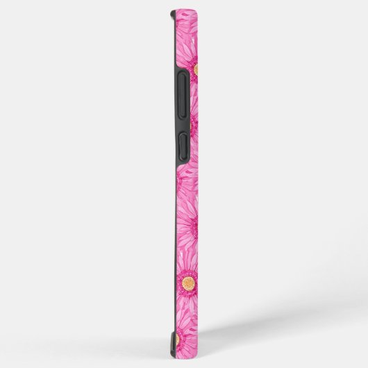 Pink daisy pattern  samsung galaxyケース (右側面)