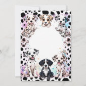 Pink Dalmatian Puppies Purple Birthday 招待状 (裏面)