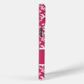 Pink Damask #1 with monogram at VictoriaShaylee Case-Mate iPhoneケース (裏面 / 右)
