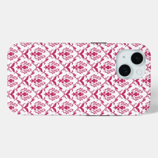 Pink Damask #2 at VictoriaShaylee Case-Mate iPhoneケース (裏面 (横))