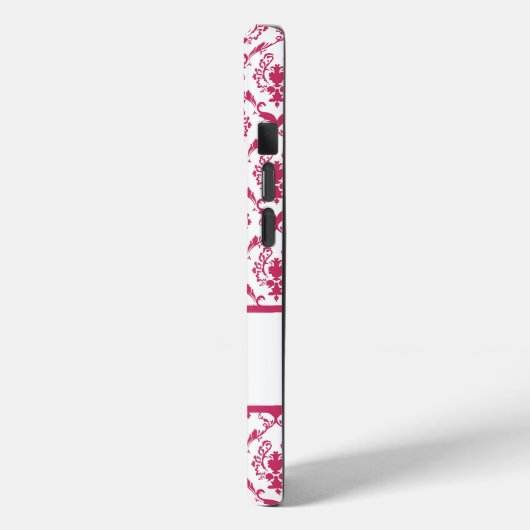 Pink Damask #2 with monogram at VictoriaShaylee Case-Mate iPhoneケース (裏面 / 左)