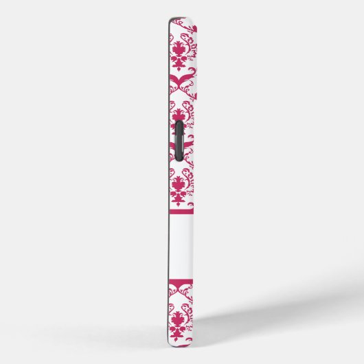 Pink Damask #2 with monogram at VictoriaShaylee Case-Mate iPhoneケース (裏面 / 右)
