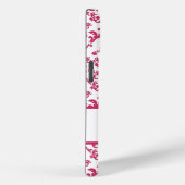 Pink Damask #4 with monogram at VictoriaShaylee Case-Mate iPhoneケース (裏面 / 右)