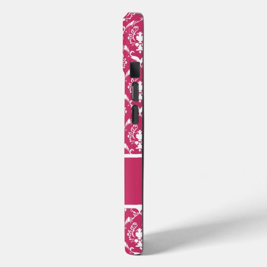 Pink Damask #5 with monogram at VictoriaShaylee Case-Mate iPhoneケース (裏面 / 左)