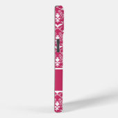 Pink Damask #5 with monogram at VictoriaShaylee Case-Mate iPhoneケース (裏面 / 右)