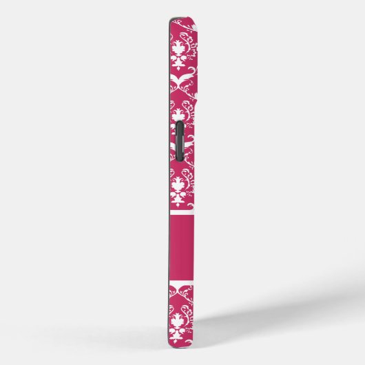 Pink Damask #5 with monogram at VictoriaShaylee Case-Mate iPhoneケース (裏面 / 右)