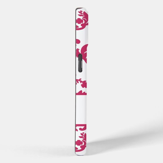 Pink Damask #6 with monogram at VictoriaShaylee Case-Mate iPhoneケース (裏面 / 右)
