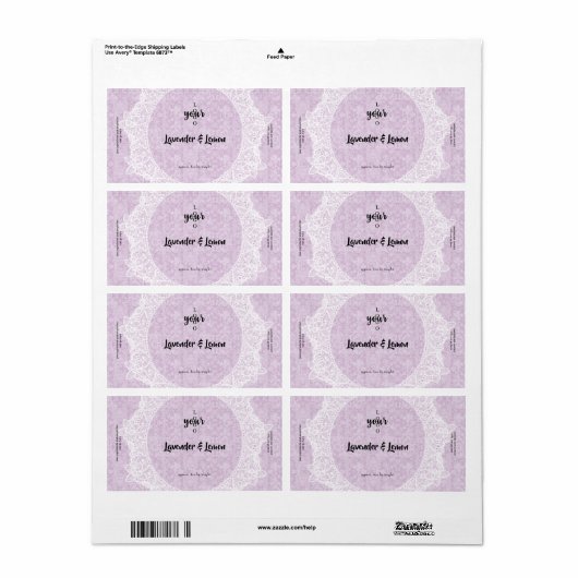 Pink Damask and Lace Soap Bar ラベル (フルシート)