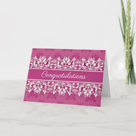 Pink Damask swirl Congratulations Card カード