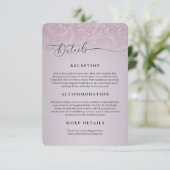 Pink Damask Wedding Reception Details Enclosure エンクロージャーカード (スタンド正面)