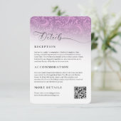 Pink Damask Wedding Reception Details Enclosure エンクロージャーカード (スタンド正面)