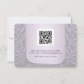 Pink Damask Wedding Thank You Photo Card 出欠カード (裏面)