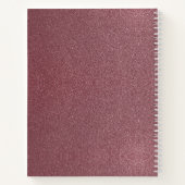 Pink Dance Ballerinaカスタマイズ可能な名前グリッター ノートブック (裏面)