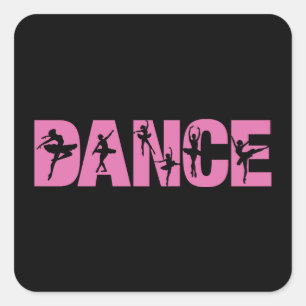 Pink DANCE with Ballerina切り出し スクエアシール