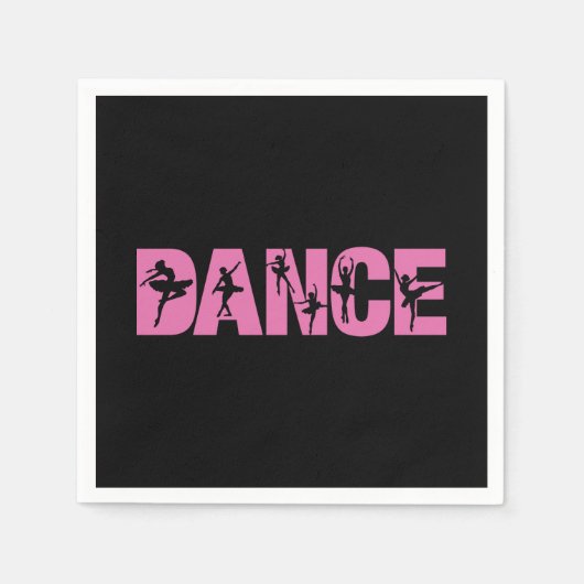 Pink DANCE with Ballerina切り出し スタンダードカクテルナプキン (正面)