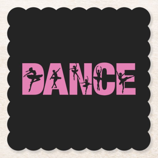 Pink DANCE with Ballerina切り出し ペーパーコースター (正面)
