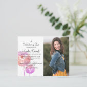 Pink Dandelion写真お祝いof Life Card 招待状 (スタンド正面)