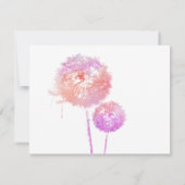 Pink Dandelion写真お祝いof Life Card 招待状 (裏面)