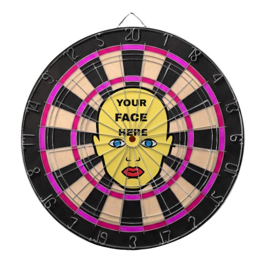 Pink Dartboard with Your Face Here ダーツボード (正面)