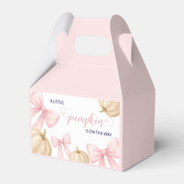 Pink delicate bow Pumpkin Baby Shower フェイバーボックス