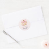 Pink delicate bow Pumpkin Baby Shower ラウンドシール (封筒)