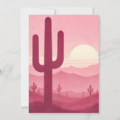 Pink Desert Sunset Wedding Invite – Boho Southwest 招待状 (裏面)