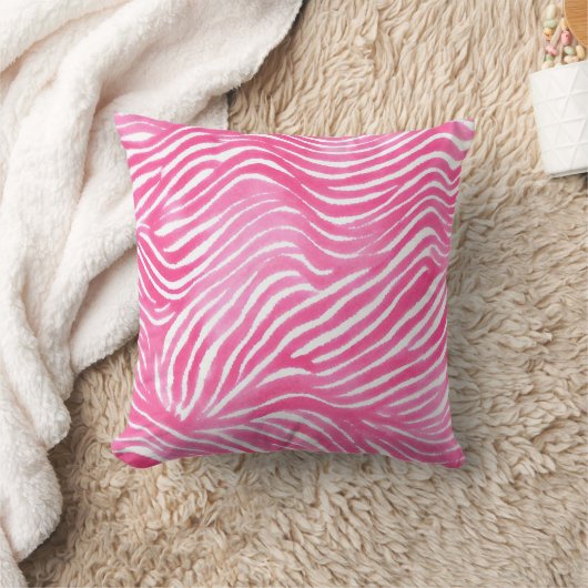 Pink Design Pillow, Pink Watercolour Aesthetic クッション (ブランケット)