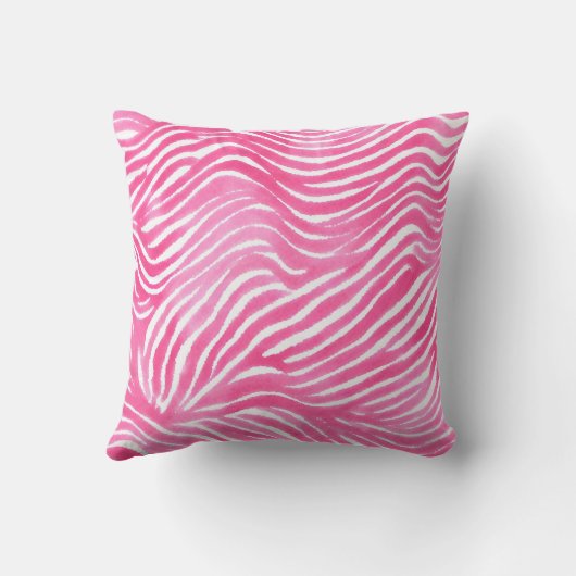 Pink Design Pillow, Pink Watercolour Aesthetic クッション (裏面)