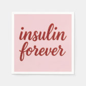 Pink Diabetes Napkins. スタンダードカクテルナプキン (正面)