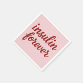 Pink Diabetes Napkins. スタンダードカクテルナプキン (角)