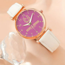 Pink Dial Personalized Custom Rose Gold Timepiece  腕時計