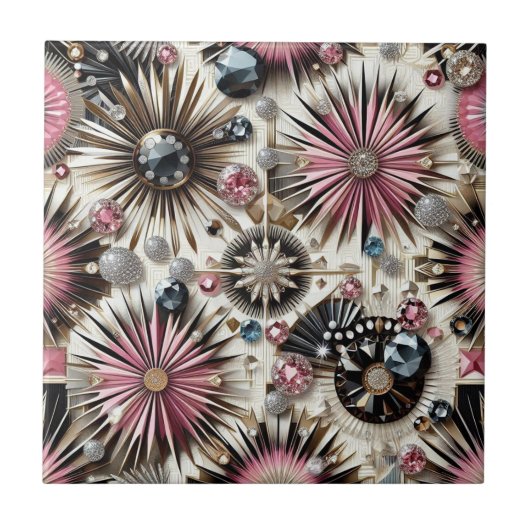 Pink Diamond Mid Century Modern  タイル (正面)