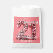 Pink Diamonds Glam 21st Birthday Party Thank You フェイバーバッグ (正面)