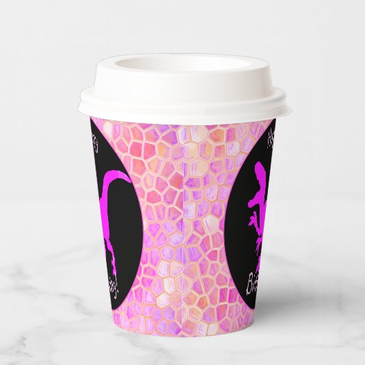 Pink Dinosaur Hide Happy Birthday!  紙コップ (右)