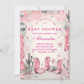 Pink Disco Cowgirl Baby Shower 招待状 (正面)