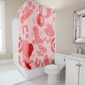 pink disco cowgirl boots country rodeo western シャワーカーテン (インサイチュ)