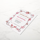 Pink Disco Cowgirl Foil Birthday Invitation 箔招待状 (回転した状態)