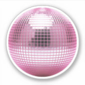pink disco mirror ball シール (正面)