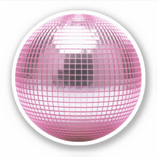 pink disco mirror ball シール (正面)