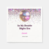 Pink Disco Trendy In My Double Digits Era Birthday スタンダードカクテルナプキン (正面)