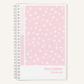 Pink Ditsy Floral Vertical Palette Notebook ノートブック (正面)