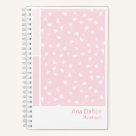 Pink Ditsy Floral Vertical Palette Notebook ノートブック