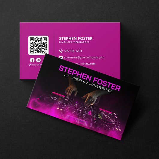 Pink DJs SignerミュージシャンDeejay Music Producer 名刺