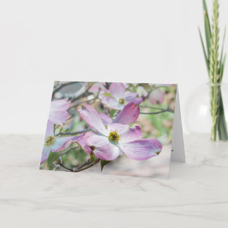 Pink Dogwood Blossoms Christian Note Card  カード