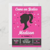 Pink Doll Besties Fashion Party Birthday  招待状 (正面)