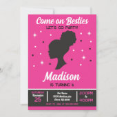 Pink Doll Besties Fashion Party Birthday  招待状 (正面)