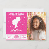 Pink Doll Besties Fashion Party Photo Birthday 招待状 (正面)