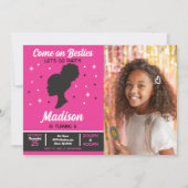 Pink Doll Besties Fashion Party Photo Birthday 招待状 (正面)